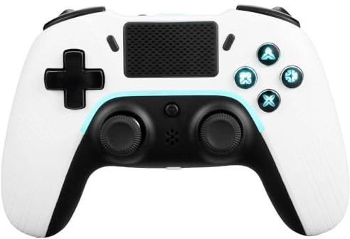 DELTACO GAMING Wireless PS4 & PC Controller Manette Playstation 4, PC, Android, iOS Blanc