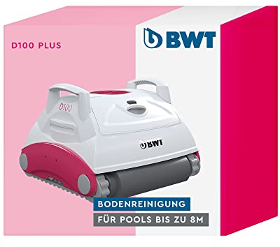 BWT Pool Roboter D100 Plus | Optimale Bodenreinigung Von Pools Bis 8 m | Beste Filterleistung & Smart Navigation | Einfach Zu Reinigender Saugroboter, Weiß
