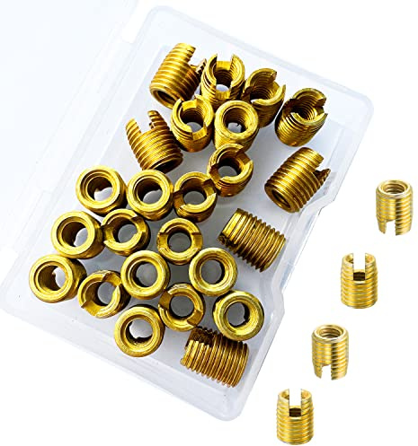 YIYICO Gewinde Reparatur Set Selbstschneidender Gewindeeinsatze M4 24Stk | Gewindereparatursatz Einsatz Sortiment 302 Kohlenstoffstahlschraube Reparaturzubehö
