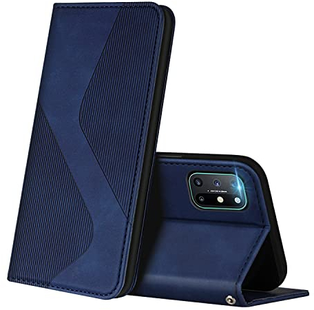 ZONNAVI Hülle für OnePlus 8T, PU Leder Handyhülle mit Kartenfächer und Standfunktion, Lederhülle Flip Wallet Case Schutzhülle für OnePlus 8T (Blau)