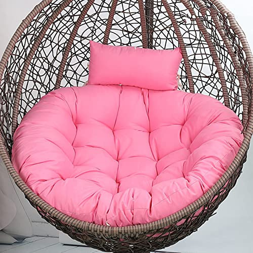 CojíN para Colgar En Forma De Huevo,CojíN para SillóN Colgante De RatáN, Lavable CojíN para Columpio Para Interior, Mimbre RatáN Colgante Huevo Almohadillas,para JardíN(Size:120X105cm,Color:pink)