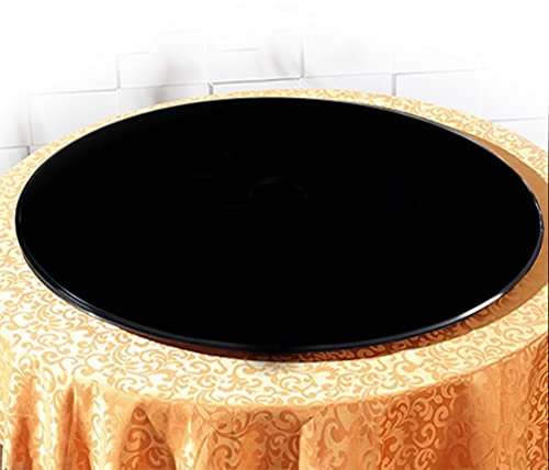 XFAK Gehärtetes Glas Tischplatte, 40 50 60 70 80 90 100cm Glasplatte Für Esstisch, Rund Glastisch Schreibtisch Palettenmöbel - Schwarz (Size : 43cm/16.9in)