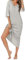 Uniexcosm Chemise de Nuit Femme Coton Chemise Nuit Longue Femme Col en V Manches Robe de Nuit Femme avec Poches D-Gris Clair XL