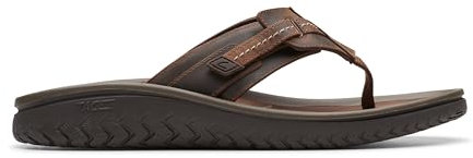 Clarks Men's Wesley Sun Flip-Flop, Beeswax Leather, 7 UK