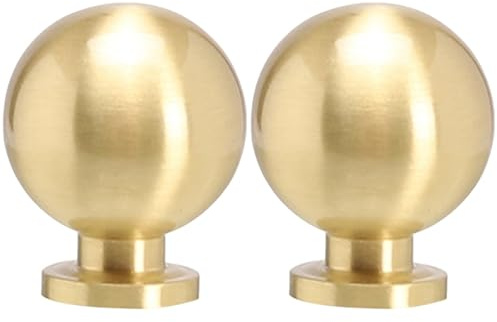 OSALADI PoignéE De Porte De Placard En Laiton 2 PièCes Boutons Ronds Pour Armoire Commode Tiroir Quincaillerie De Meubles Miniature PoignéE Meuble Ronde Laiton
