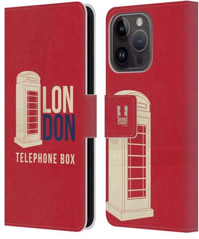 Head Case Designs London Telefonzelle Das Beste Von London Leder Brieftaschen Handyhülle Hülle Huelle kompatibel mit Apple iPhone 15 Pro