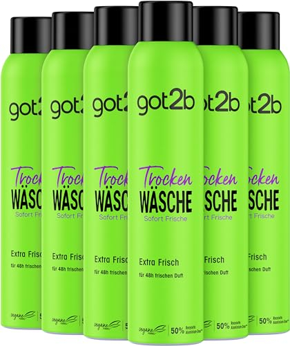 got2b Schwarzkopf Trockenshampoo TROCKEN WÄSCHE Extra Frisch (6x 200 ml), Dry Shampoo mit Sofort-Frische-Effekt, Trockenshampoo ohne Rückstände mit 48 h tropische Brise-Duft
