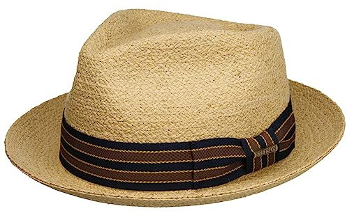 Stetson Chapeau de Raphia Yescott Player Femme/Homme - en Paille D'Ete Printemps-ete Ete - XL (60-61 cm) Nature