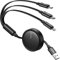 mcdodo Multi USB Kabel 3 in 1 Einziehbares Ladekabel mit Aufrollbare Universal Ladekabel Micro USB C Lightning für iPhone, Android Samsung Galaxy (Schwarz)