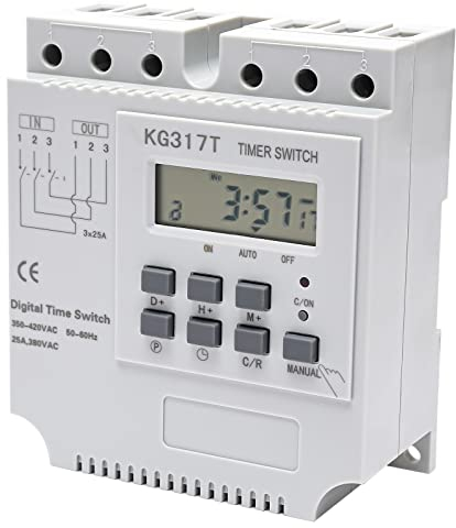 Digitales Drehstrom-Zeitrelais 380V 25A mit Programmierbarer Timer-Funktion 50-60Hz, 28 Zeitgruppen bis 168 Stunden