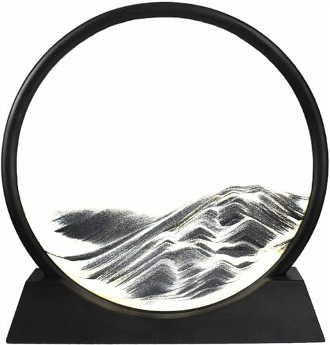 UTTXR Décoration 3D en Verre avec Sable Mouvant for Cadre De Maison Motif Sable Flottant 4.18 (Color : Noir)