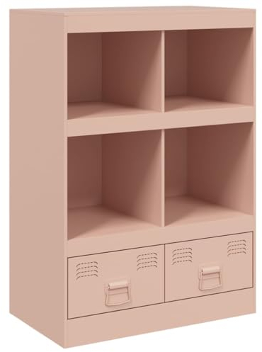 vidaXL Highboard, Sideboard mit Stauraum, Kommode Anrichte Schrank für Wohnzimmer, Standschrank Beistellschrank Mehrzweckschrank, Rosa Stahl