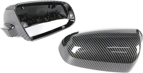Auto Spiegelkappen Für Au-di A3 S3 8P 2005-2008 A4 S4 B6 B7 8E 8H A6 S6 C6 4F,ABS Auto Seitenspiegelgehäuse Auto Tür Spiegelkappen Chrom-Zierrahmen Auto-Außenzubehör,B-Carbon Fiber Look