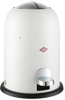 WESCO Mini Master - Cubo para cosméticos (chapa de acero pulverizada, 6 litros de capacidad, inserto de plástico, pie de pie), color blanco mate