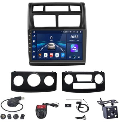 Android 13 Double Din Car Stereo touch screen car stereo for KIA Sportage 2007-2012 with Bluetooth GPS Navigation WiFi FM Radio USB/SWC Support Carplay&Android Auto+Reverse Camera(K-1(1G+32G))