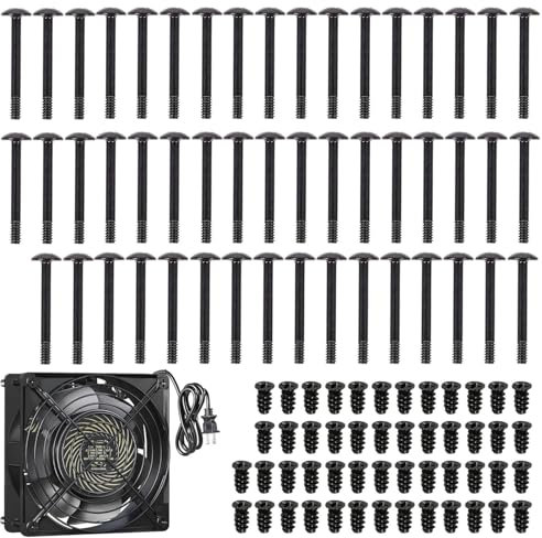 Lot de 100 vis de ventilateur de boîtier d'ordinateur - Vis longues et courtes - Pour ordinateur portable et PC - 2 types de vis - Noir