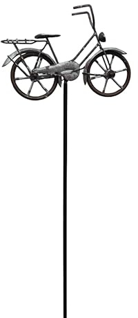 Deko-Impresion Fahrrad auf Gartenstab Beetstab Rankstab Stecker Eisen-Antik-Optik ca. 95 cm