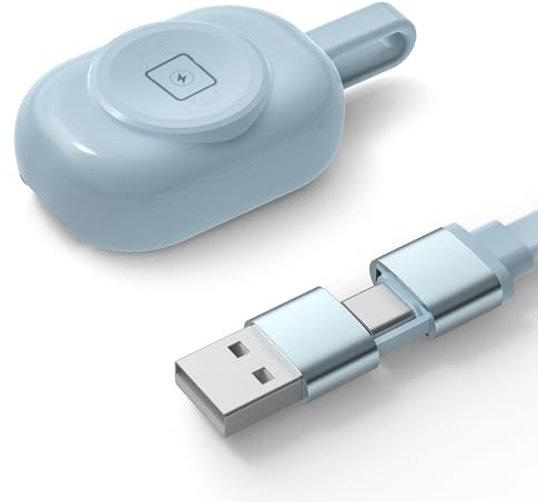 Charger for Apple Watch - Magnetic Fast Charger with USB-C & USB A, Portable 2 in 1 Charging Cable Compatible with Apple Watch Series 10/9/8/7/SE/Ultra