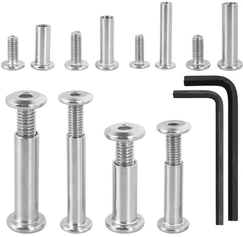 Zouboto 40PCS Cupboard Joining Bolts Screws,M5/M6 Furniture Connecting Screw Post Bolts Cabinet Connectors with 4 Hexagon Spanners for Connecting Furniture, Cupboard, Cabinet(20/30mm)