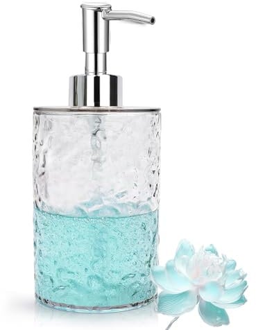 Soap Dispenser 400ml Plastic Liquid Soap Dispenser, Clear Hand Soap Container, Refillable Lotion Pump Bottle Dispenser for Shampoo, Shower Gel, Washing Up Liquid, Kitchen, Bathroom, Laundry
