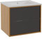 Erin 60 cm, mobile lavabo galleggiante, mobile da bagno, lavabo incluso, (rovere/nero vintage)