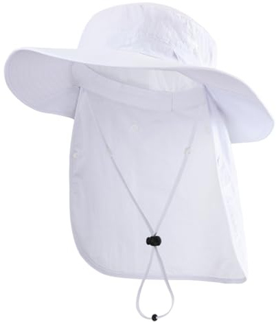 Magracy Unisex Sonnenhut mit breiter Krempe, LSF 50+, mit Nackenklappe, atmungsaktiv, Safari-Hut für Outdoor, Angeln, Wandern