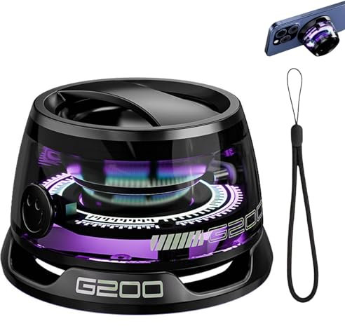 Handy Halter mit Multifunktionaler Magnet Bluetooth Lautsprecher Kompatibel für Magsafe Lautsprecher,Mini Lautsprecher für Handy mit Mehrfarbigen Rgb Lichtern,IP67 Wasserdicht, Lautsprecher Magnetisch