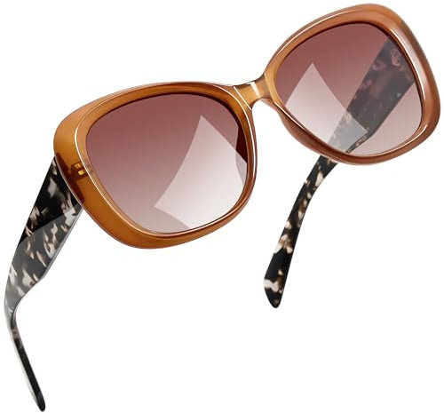Joopin Occhiali da Sole da Donna Cateye Retro TR90 Polarizzati Occhi di Gatto Oversize Moda Vintage Occhiale da Sole (Rosa Sfumato)