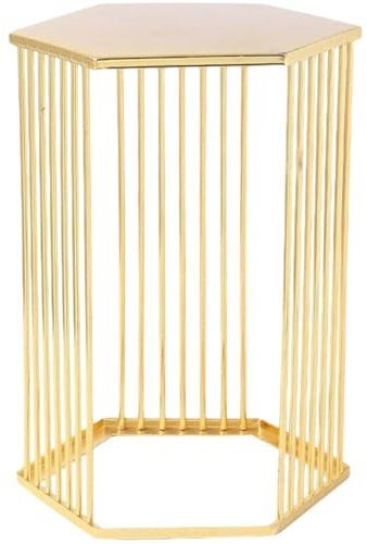 Tsffae Hexagon Stand Cylinder Stands for Party, Gold Metal Columns Plant Stand Tables for Weddings Cake Stand Tables Geometric Display Rack