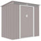 Brigros - Casetta Da Giardino Per Attrezzi In Lamiera Zincata Con Porte Scorrevoli, Capanno Da Giardino Disponibile In 2 Dimensioni Ideale Come Ricovero Attrezzi (Grigio, 201x121x186 cm)