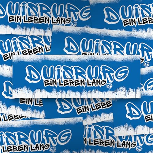 Fan-Kultur Xperience 100x Duisburg Sticker/Aufkleber 'Ein Leben lang'/ Fußball Fanartikel/ 14,8x5,0 cm/PVC/wetterfest