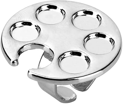 Silver Professional Stainless Steel Nail Art, Palette and Manicure Organizer Tray, Hygienic Metal Mixing Plate for Salon and Home Use, Portable Nail Design Tool