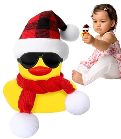 Badeente - Große Menge, gelb mit lustigen Quackgeräuschen, Schneemann-Dekoration, ideal als Weihnachtsgeschenk, Winterurlaub, f