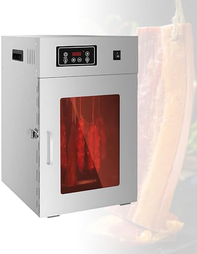 Essiccatore Alimentare Professionale, Essiccatore Carne Rotante 360° in Acciaio Inox Con Controllo Temperatura per Carne Secca Di Manzo E Salumi