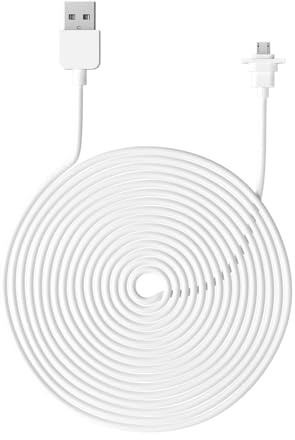 Aramox Ladekabel, 9 M, Wetterfestes Outdoor-Verlängerungskabel mit Micro-USB-Stecker für EufyCam 2C 2C Pro, Langes Kunststoff-Netzkabel für die Einrichtung von Outdoor-Kameras (1PCS)