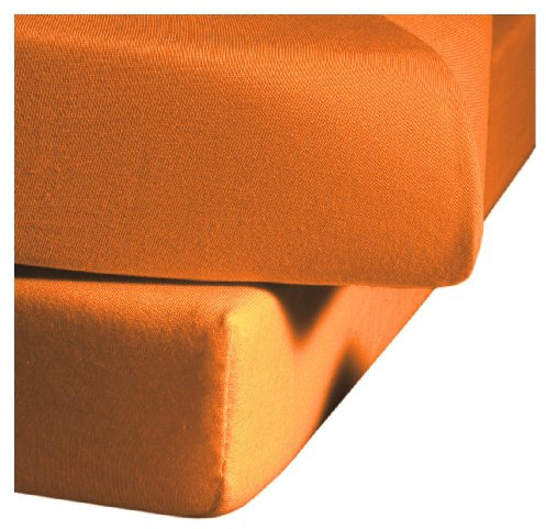 Fleuresse Jerseyspannlaken, orange, 140 x 200 - 150 x 200 cm