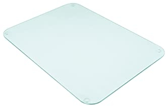 Tuftop Ultimate Kitchen Boards Premium Glas Schneidebrett – Glas satiniert klar groß Arbeitsflächenschutz