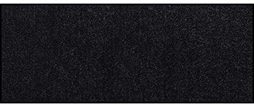 Salonloewe Fußmatte waschbar Schwarz 75x190 cm Wohnmatte unifarben