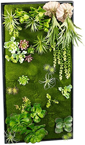 Carlo Milano Pflanzenbild: Vertikaler Wandgarten Klaus mit Deko-Pflanzen, 50x100 cm (Wandbilder, Pflanzbild, Zimmerbrunnen)