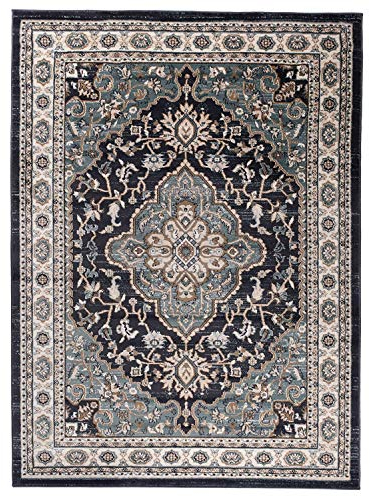 Mazovia Traditioneller Orientalischer Teppich - Weicher Teppich für Wohnzimmer Schlafzimmer Esszimmer - ÖKO-TEX Zertifiziert - AYLA - 300 x 400 cm - Schwarz