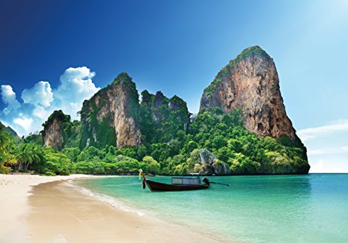 PICSonPAPER Poster Bucht in Thailand, 100 cm breit x 70 cm hoch, Dekoration, Kunstdruck, Wandbild, Fineartprint, Strand, Meer, Landschaft, Natur, Premium Qualität
