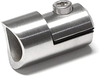 PRIOstahl Blechhalter Klemmhalter Lochblechhalter x 10 Stück Anschluss: Ø 33,7 mm Plattenhalter Klemmen Halterung für Edelstahlrohre Bleche Geländer Treppengeländer Balkongeländer aus Edelstahl V2A