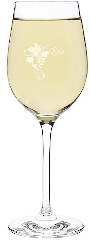 Herz & Heim® Leonardo Weißweinglas mit Gravur - Motive zur Auswahl (Weinranke)