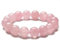 Bracciale Amour in quarzo rosa, 19 cm, Cristallo, Quarzo rosa