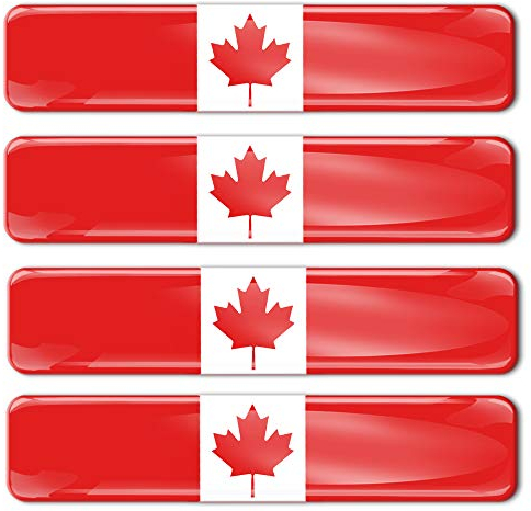Biomar Labs® 4 x Aufkleber 3D Gel Silikon Stickers Canada Flag Kanada Kanadische Flagge Fahne Autoaufkleber F 3