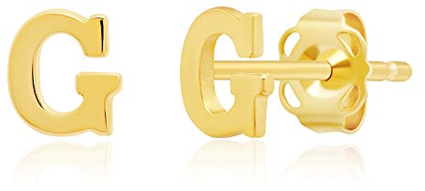Ohrstecker aus echtem 14-karätigem Gelbgold (5 mm), Metall, Kein Edelstein