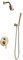 Robinet de douche Encastrable Mitigeur de douche Or Brossé Mitigeur de Baignoire et de douche en Laiton chaud et froid Robinet Ensemble de douche avec Pomme de douche et Tuyau de douche,D'or