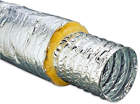 Schahba Thermoflex Aluflexrohr schallgedämmt - Flexibles isoliertes Lüftungsrohr mit 25 mm Dämmung für Lüftung, Klima & Abluftanlagen - (150 mm, 5M)