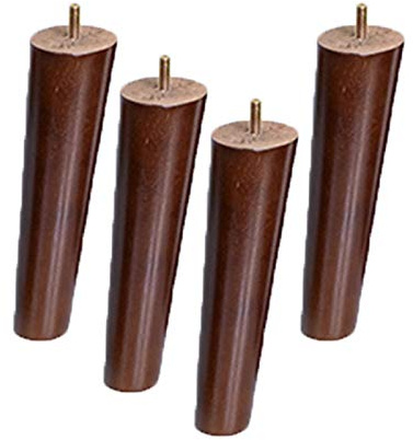 4 Pièces Pattes de Meubles Pieds de Table en Bois Massif Meubles de Remplacement Cône Oblique Coniques Pieds pour Canapé Lit Armoire Chaise Meubles Jambes,M8 Vis,Noyer(30cm)