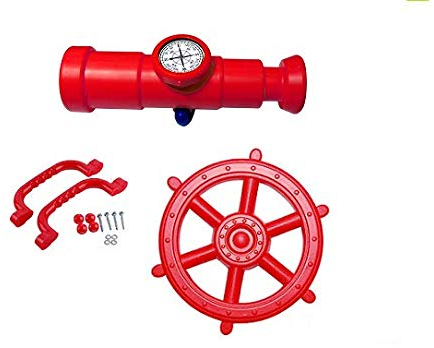 Spielturmzubehör Steuerrad XXL+Teleskop mit Kompass +Griffe Handgriffe (gelb)